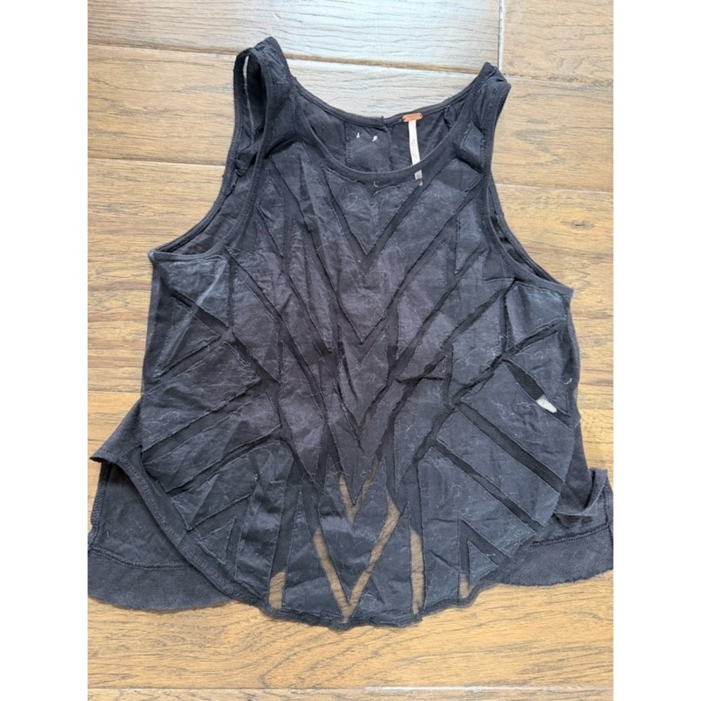 Free People Black Cutout Tank Top XS Boho
